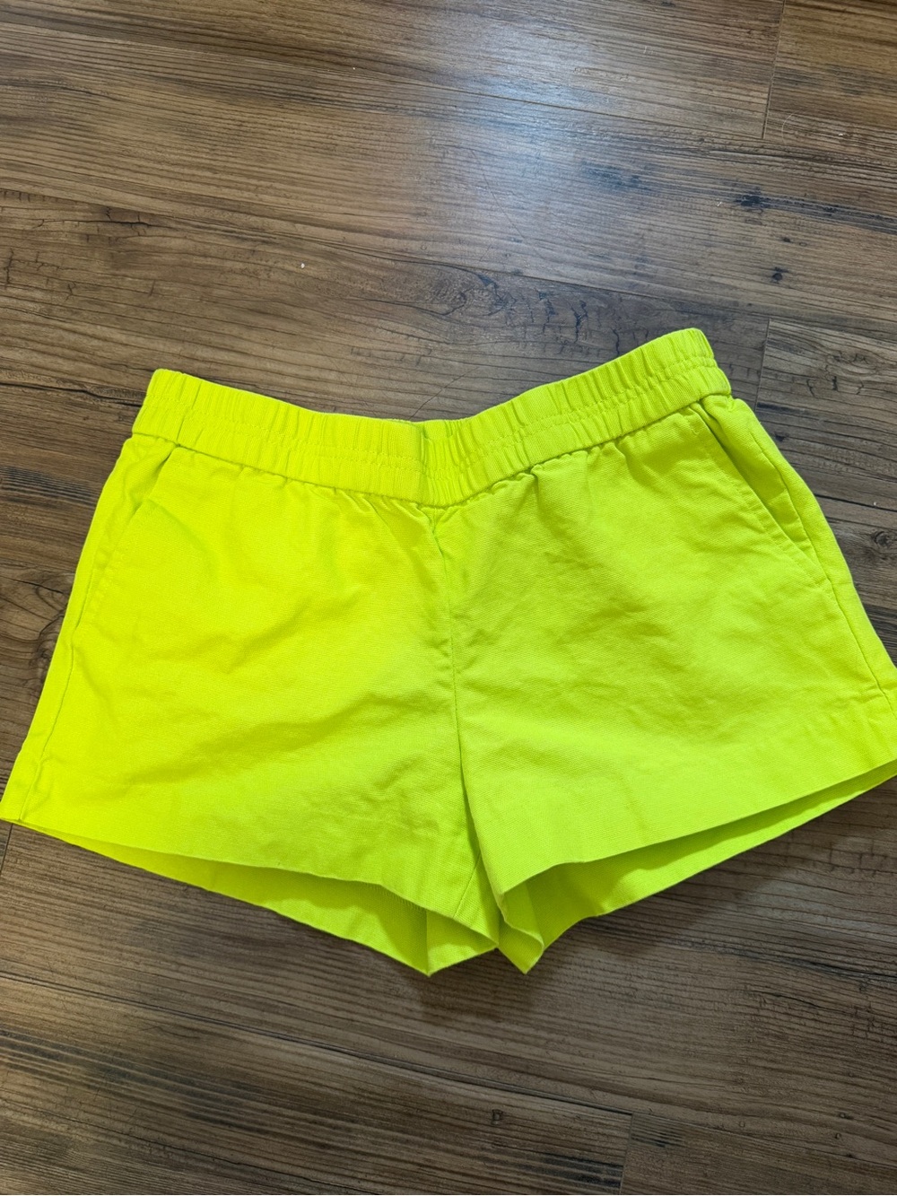 J. Crew Women's Neon Lime Elastic Waist Athletic Shorts